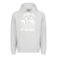 Dove Grey gift for men kissing the pink Premium Hoodie - linhVisuals
