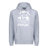 Heather Grey gift for men kissing the pink Premium Hoodie - linhVisuals