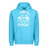 Ocean Blue gift for men kissing the pink Premium Hoodie - linhVisuals