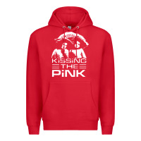 Red gift for men kissing the pink Premium Hoodie - linhVisuals