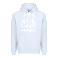 White gift for men kissing the pink Premium Hoodie - linhVisuals