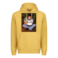 Antique Gold johnny cash eating cake in a bush Premium Hoodie - linhVisuals