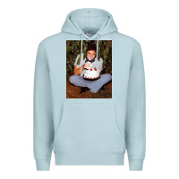 Blue Mist johnny cash eating cake in a bush Premium Hoodie - linhVisuals