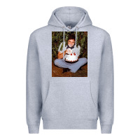 Heather Grey johnny cash eating cake in a bush Premium Hoodie - linhVisuals