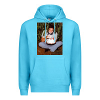 Ocean Blue johnny cash eating cake in a bush Premium Hoodie - linhVisuals
