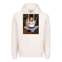 Pale Pink johnny cash eating cake in a bush Premium Hoodie - linhVisuals