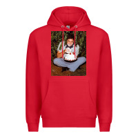 Red johnny cash eating cake in a bush Premium Hoodie - linhVisuals