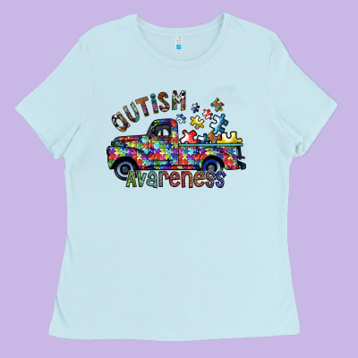 Autism Avareness Ladies Tee Designed By Sublimationcraftshop
