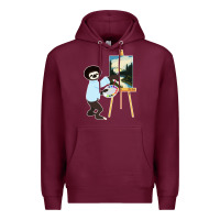 Burgundy bob sloth Premium Hoodie - linhVisuals