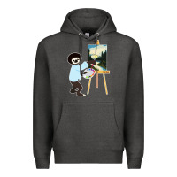 Charcoal Heather bob sloth Premium Hoodie - linhVisuals