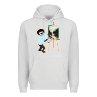 Dove Grey bob sloth Premium Hoodie - linhVisuals