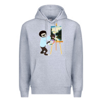 Heather Grey bob sloth Premium Hoodie - linhVisuals