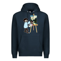 Navy bob sloth Premium Hoodie - linhVisuals