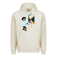 Oatmeal Heather bob sloth Premium Hoodie - linhVisuals