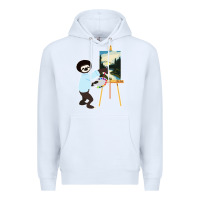 White bob sloth Premium Hoodie - linhVisuals