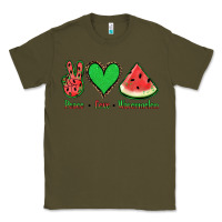 Army Green Peace Love Watermelon Classic Tee - Jasminsmagicworld