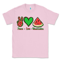 Bubblegum Pink Peace Love Watermelon Classic Tee - Jasminsmagicworld