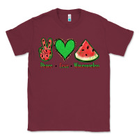 Burgundy Peace Love Watermelon Classic Tee - Jasminsmagicworld