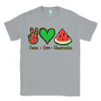Heather Grey Peace Love Watermelon Classic Tee - Jasminsmagicworld