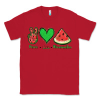 Red Peace Love Watermelon Classic Tee - Jasminsmagicworld