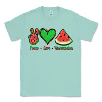 Seafoam Peace Love Watermelon Classic Tee - Jasminsmagicworld
