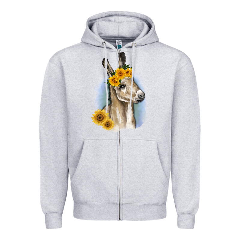 Sunflower Baby Donkey Zipper Hoodie by RanaPortraitStore | Teevron