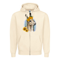 Sandshell Sunflower Baby Donkey Zipper Hoodie - RanaPortraitStore