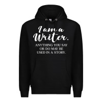 Black i am a writer Premium Hoodie - linhVisuals