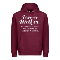 Burgundy i am a writer Premium Hoodie - linhVisuals