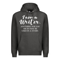 Charcoal Heather i am a writer Premium Hoodie - linhVisuals
