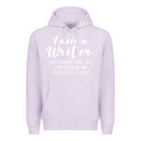 Lilac i am a writer Premium Hoodie - linhVisuals
