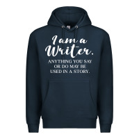 Navy i am a writer Premium Hoodie - linhVisuals