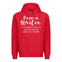 Red i am a writer Premium Hoodie - linhVisuals