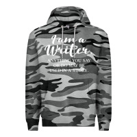 Slate Camo i am a writer Premium Hoodie - linhVisuals