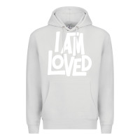 Dove Grey i am loved Premium Hoodie - linhVisuals