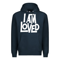 Navy i am loved Premium Hoodie - linhVisuals