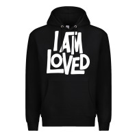 Black i am loved Premium Hoodie - linhVisuals