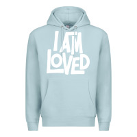 Blue Mist i am loved Premium Hoodie - linhVisuals