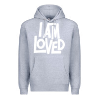 Heather Grey i am loved Premium Hoodie - linhVisuals