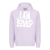 Lilac i am loved Premium Hoodie - linhVisuals