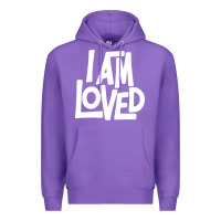Purple i am loved Premium Hoodie - linhVisuals