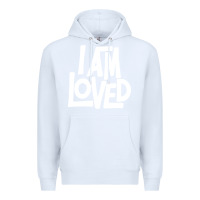 White i am loved Premium Hoodie - linhVisuals