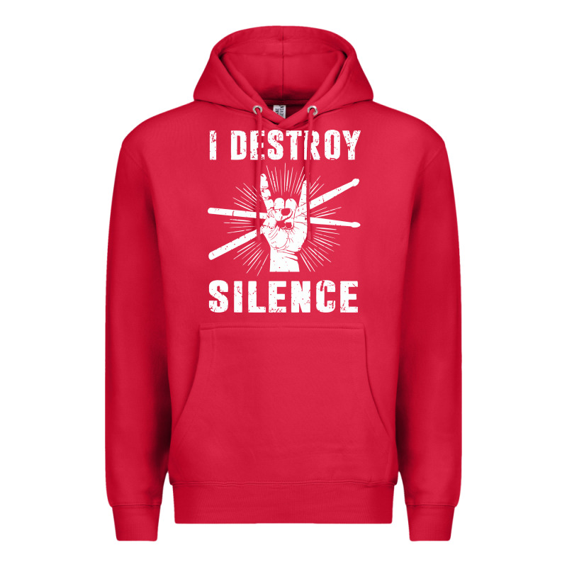 I Destroy Silence Drum Set Drummer Gift Premium Hoodie by linhVisuals | Teevron