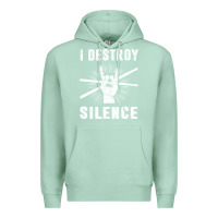 Seafoam i destroy silence drum set drummer gift Premium Hoodie - linhVisuals