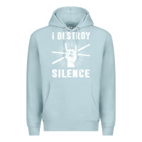 Blue Mist i destroy silence drum set drummer gift Premium Hoodie - linhVisuals