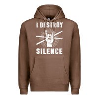 Chestnut i destroy silence drum set drummer gift Premium Hoodie - linhVisuals