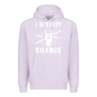 Lilac i destroy silence drum set drummer gift Premium Hoodie - linhVisuals
