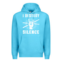 Ocean Blue i destroy silence drum set drummer gift Premium Hoodie - linhVisuals