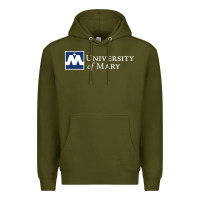 Army Green University of Mary, Apparel Premium Hoodie - linhVisuals