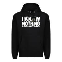 Black i know nothing Premium Hoodie - linhVisuals